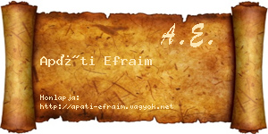 Apáti Efraim névjegykártya